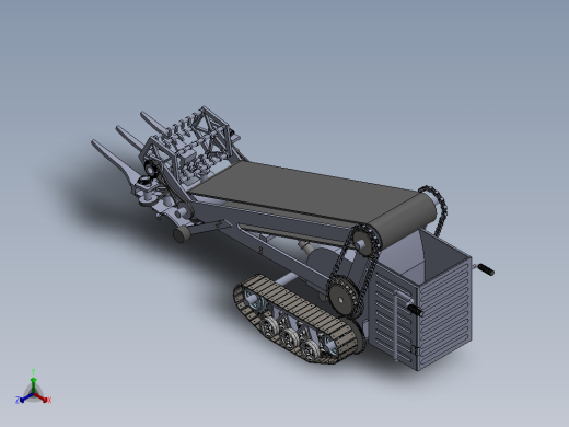 菠菜收割机三维SW模型3D图纸收获机设计solidworks建模 参考素材正等轴测缩略图