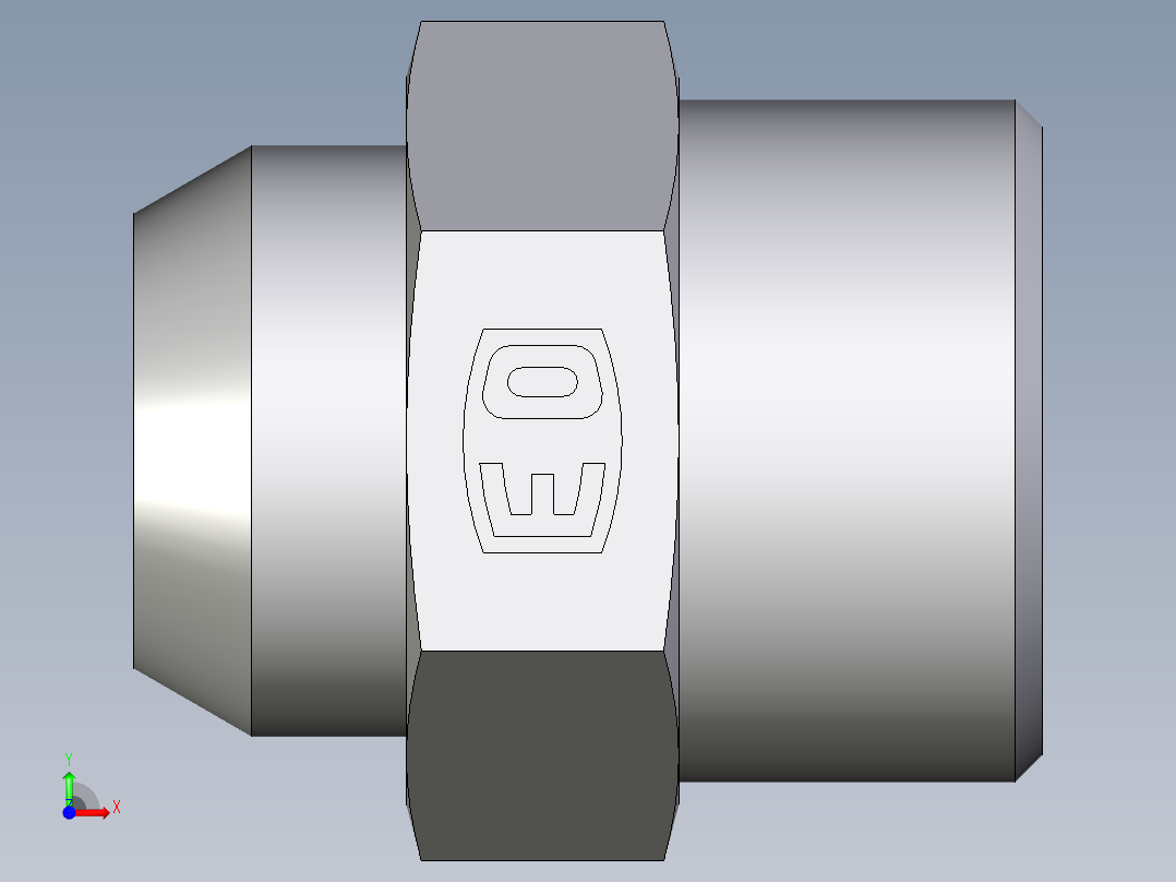 卡套式工业通用硬管接头EO_Weld_connector_AS20SX前视图