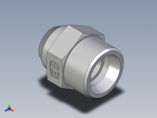 卡套式工业通用硬管接头EO_Weld_connector_AS20SX正等轴测缩略图
