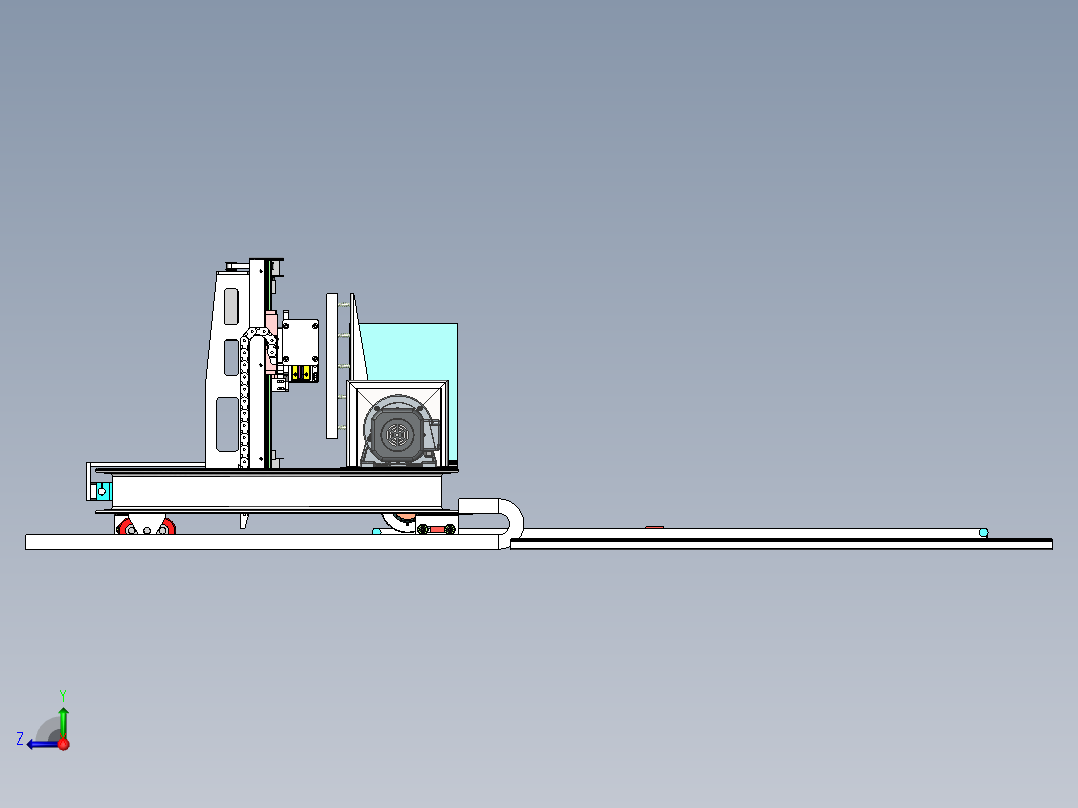 轨道式可调铁板分张器sw19可编辑右视图