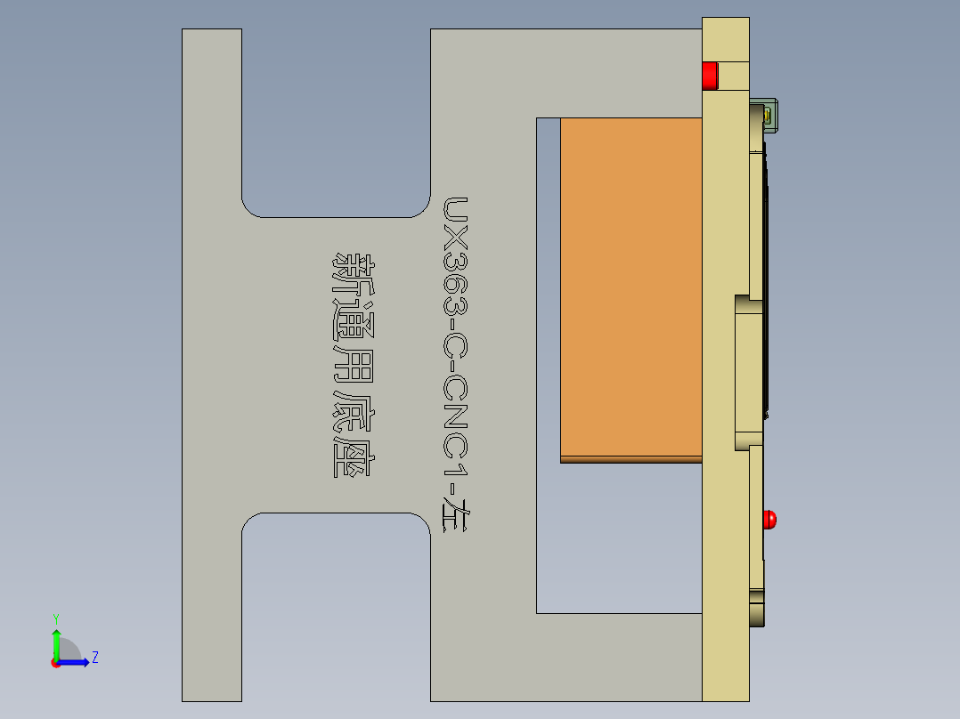 UX363-C笔记本CNC工装夹具三维模型-CNC1-200514左视图