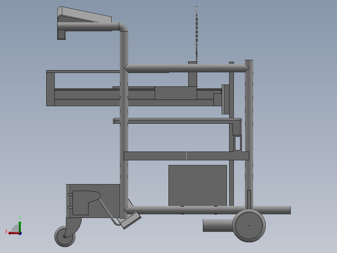 可变形智能助行器后视图
