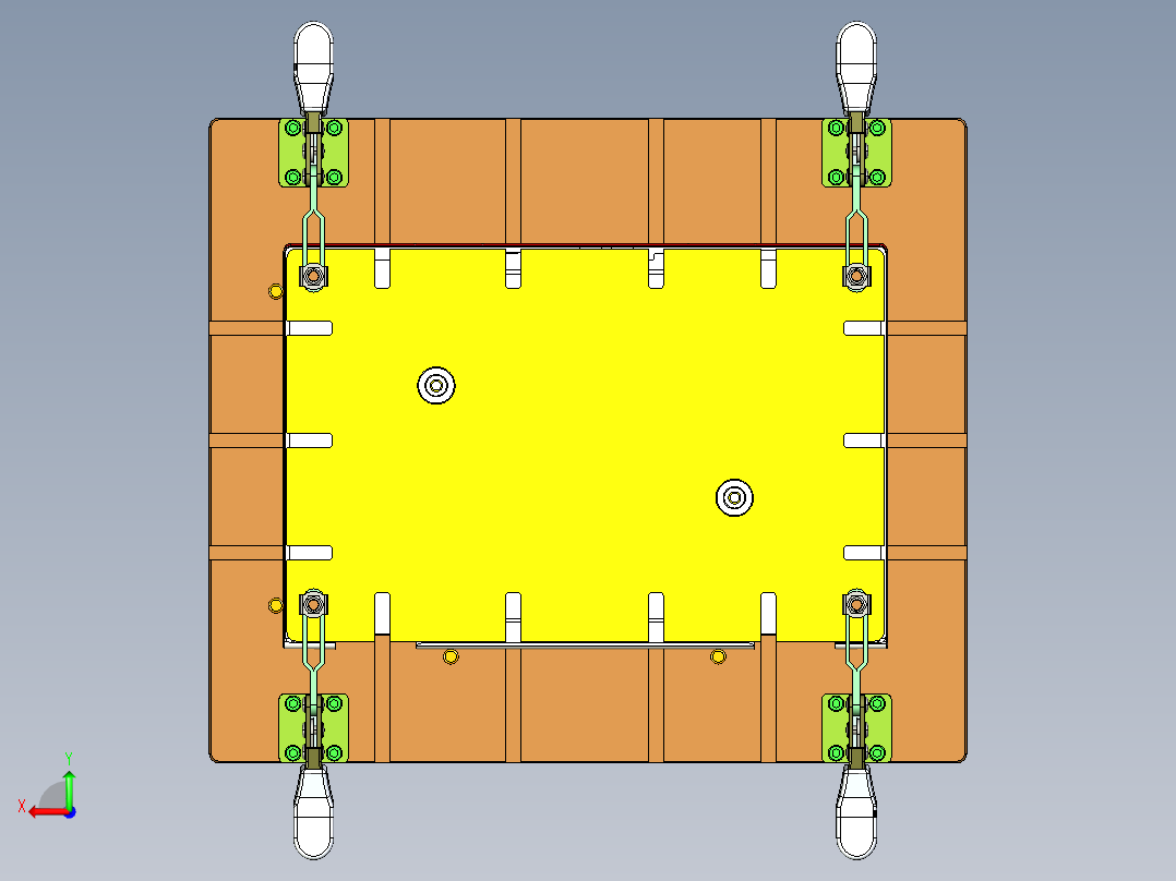 笔记本A面外壳长宽检具模型后视图