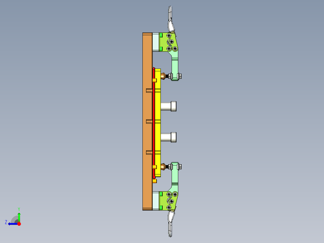 笔记本A面外壳长宽检具模型右视图