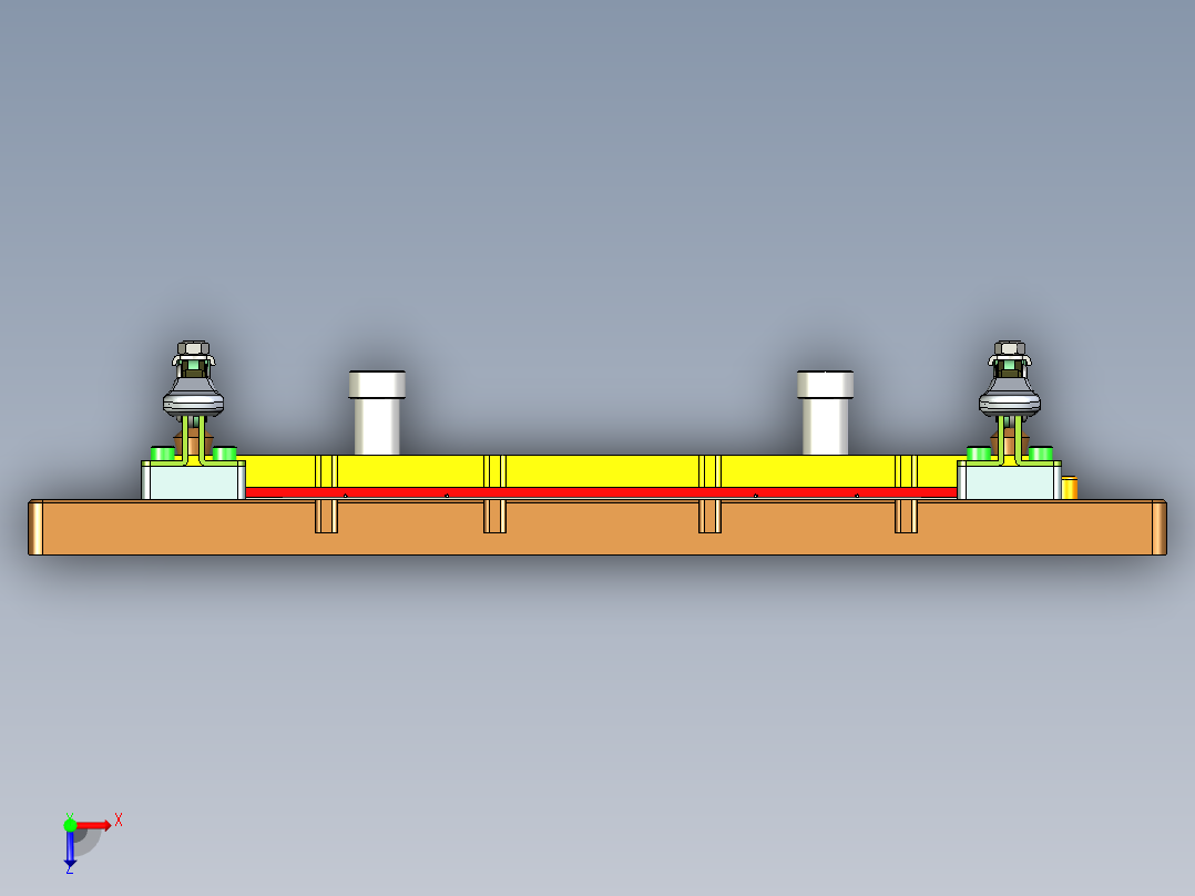 笔记本A面外壳长宽检具模型俯视图