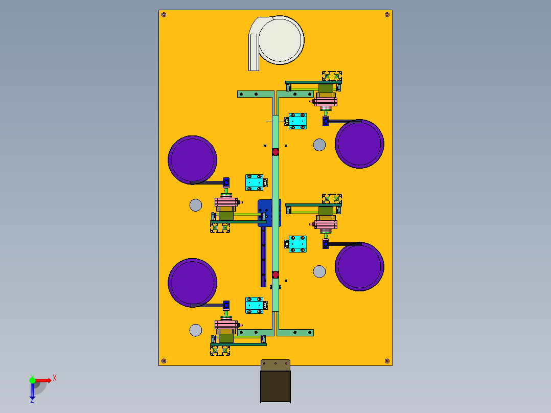 轴承生产自用轴承装配装置俯视图