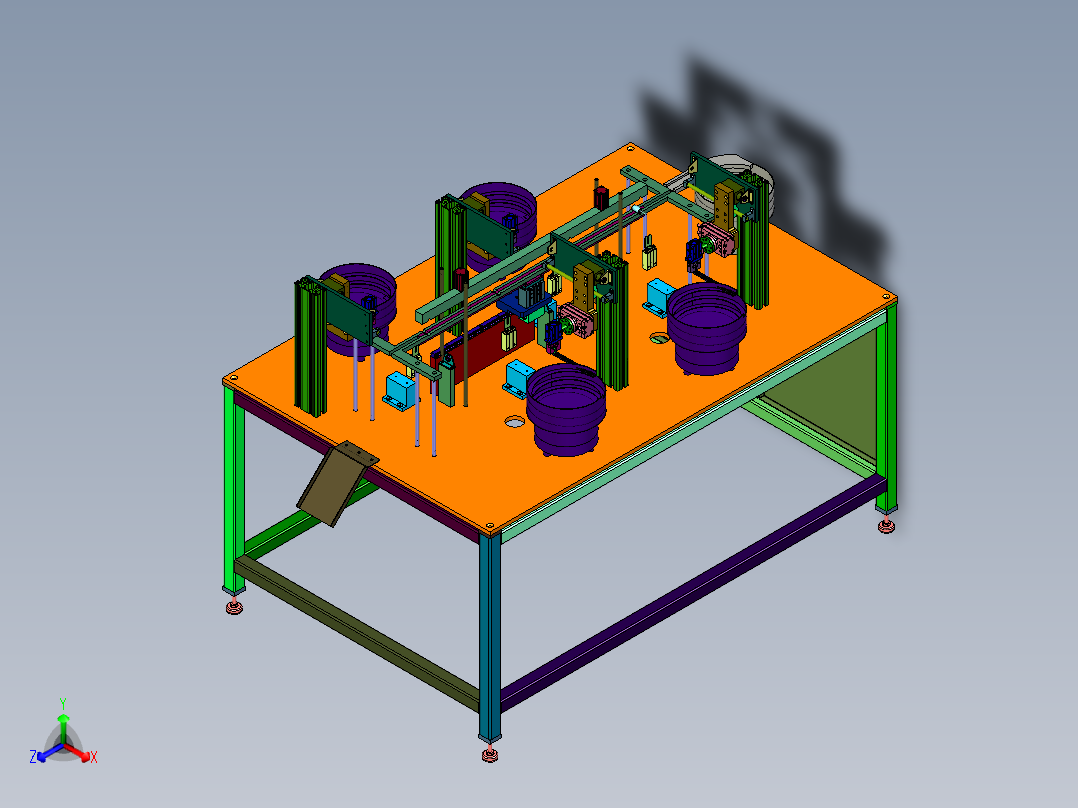 轴承生产自用轴承装配装置正等轴测图