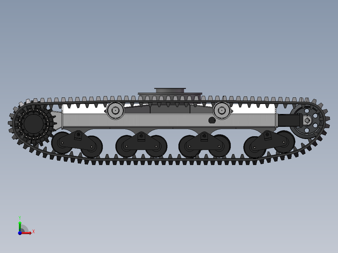 IC70R履带车底盘组装前视图