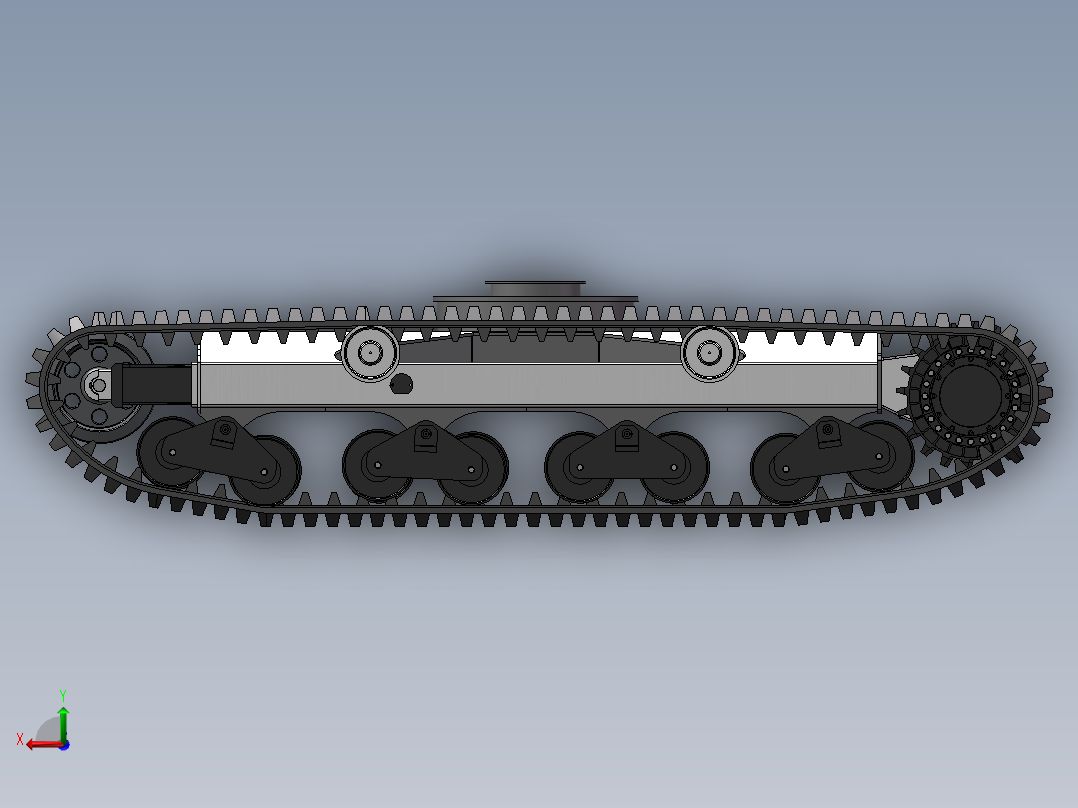 IC70R履带车底盘组装后视图