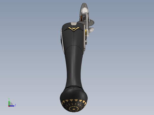 手枪左轮冲锋枪老式狙击步枪设计3D图纸flintlock-pistol SW STP STL左视缩略图