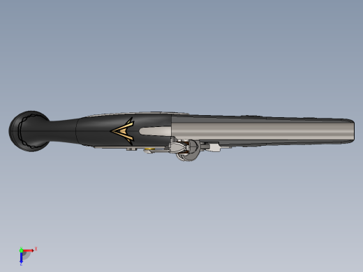 手枪左轮冲锋枪老式狙击步枪设计3D图纸flintlock-pistol SW STP STL俯视缩略图