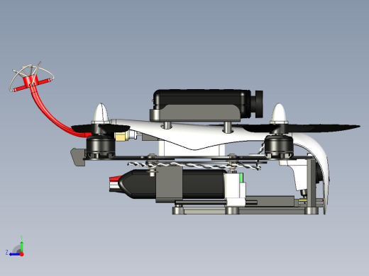 Aerotek J-mini四轴无人机三维建模图纸右视缩略图