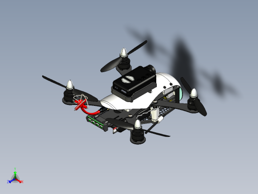 Aerotek J-mini四轴无人机三维建模图纸正等轴测缩略图