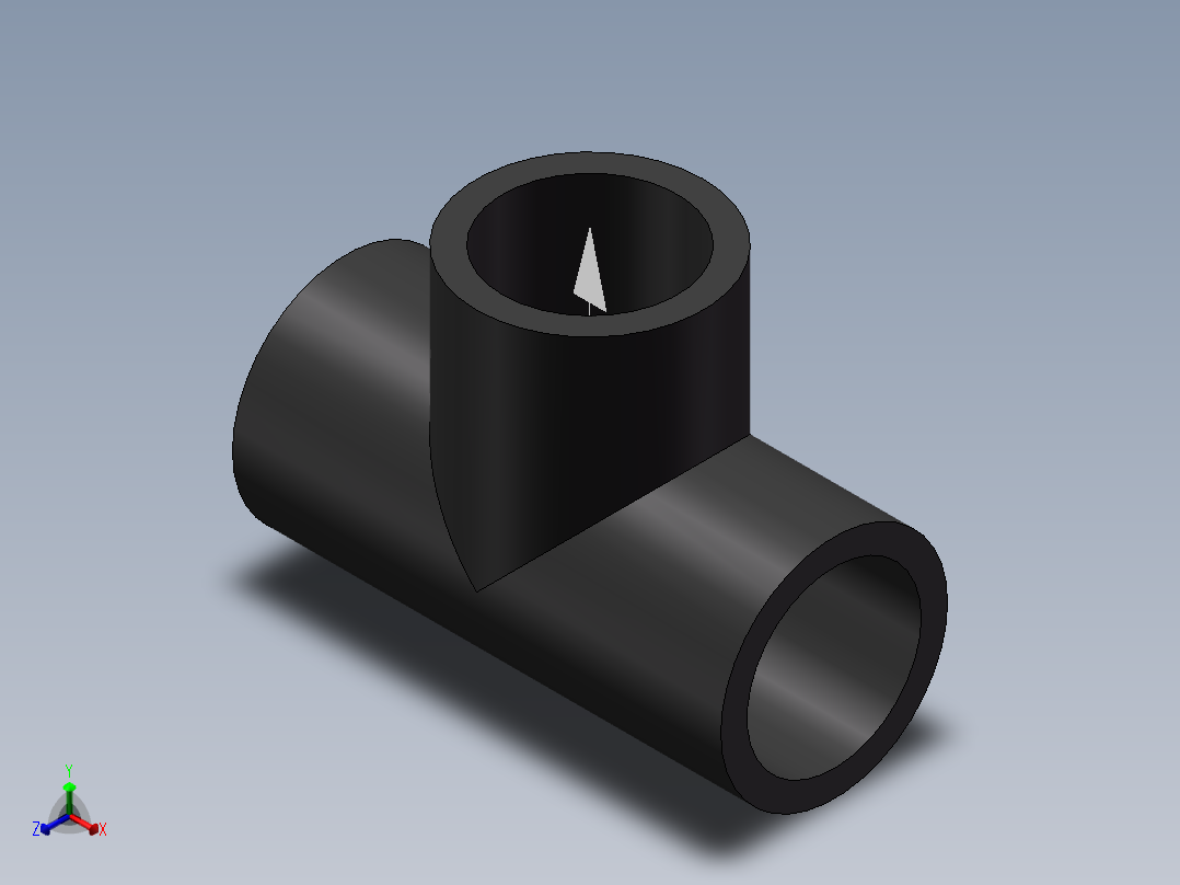 Tee DN335 PN10 U-PVC_1正等轴测图