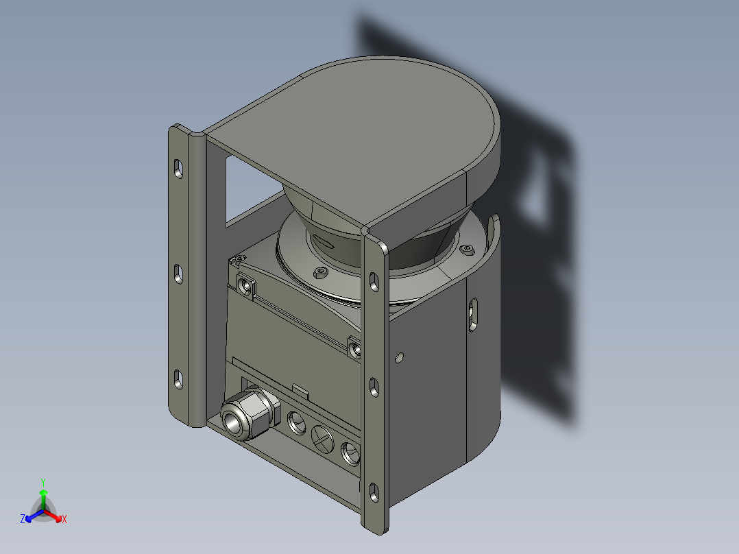 激光避障传感器组件正等轴测图