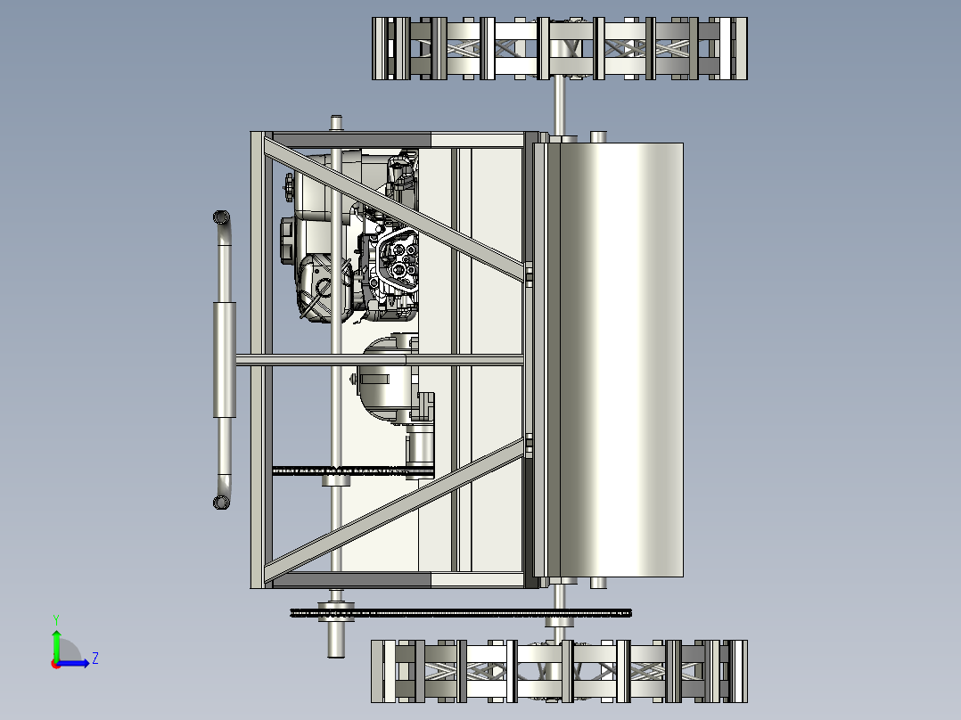 多功能翻地开沟机左视图