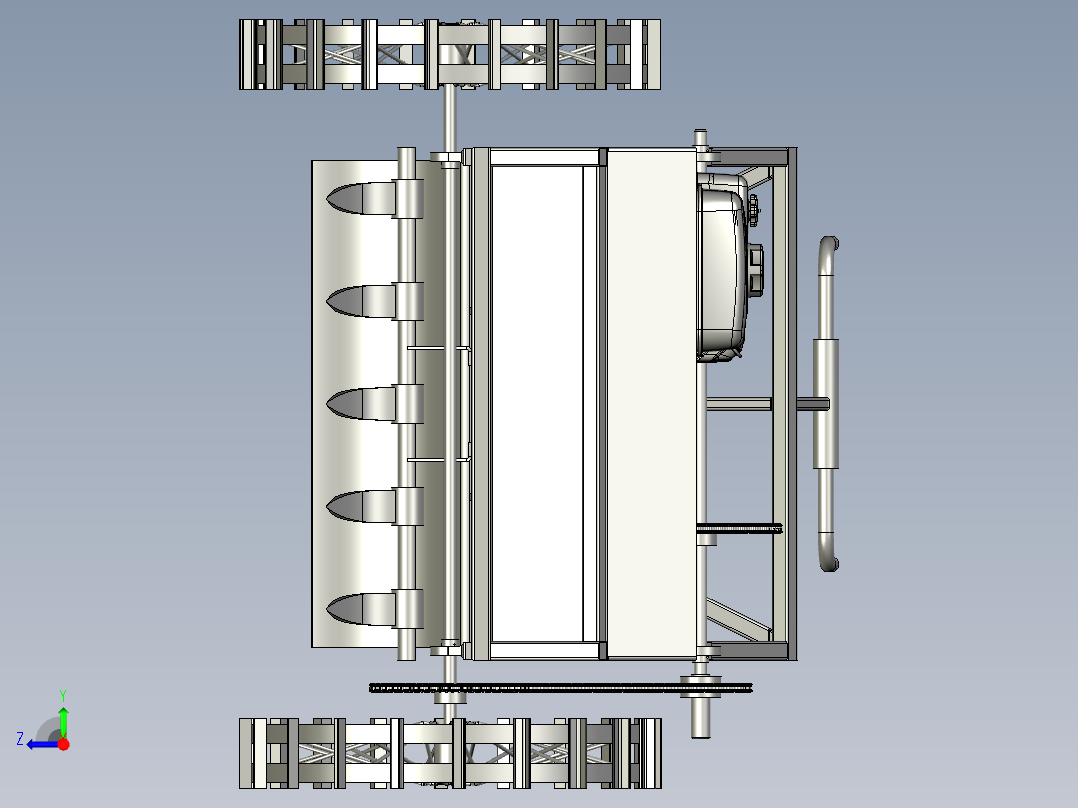 多功能翻地开沟机右视图