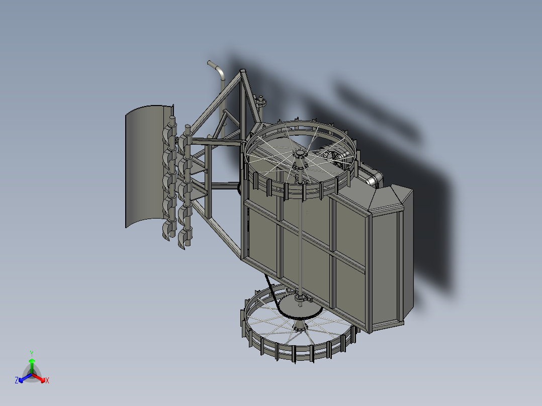 多功能翻地开沟机正等轴测图