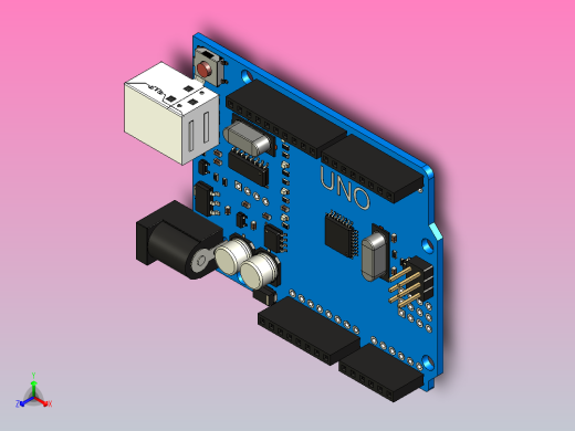 Arduino Uno CH340 USB-type B正等轴测缩略图