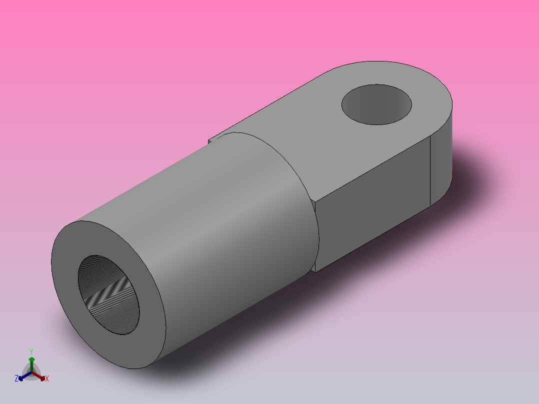 杆连接件[QGA80]气缸附件正等轴测图