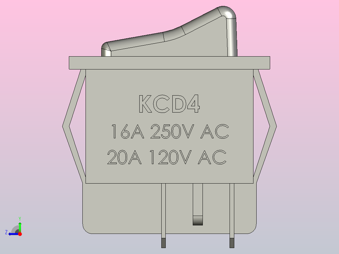 翘板开关模型右视图