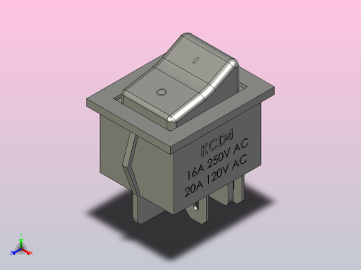 翘板开关模型正等轴测缩略图