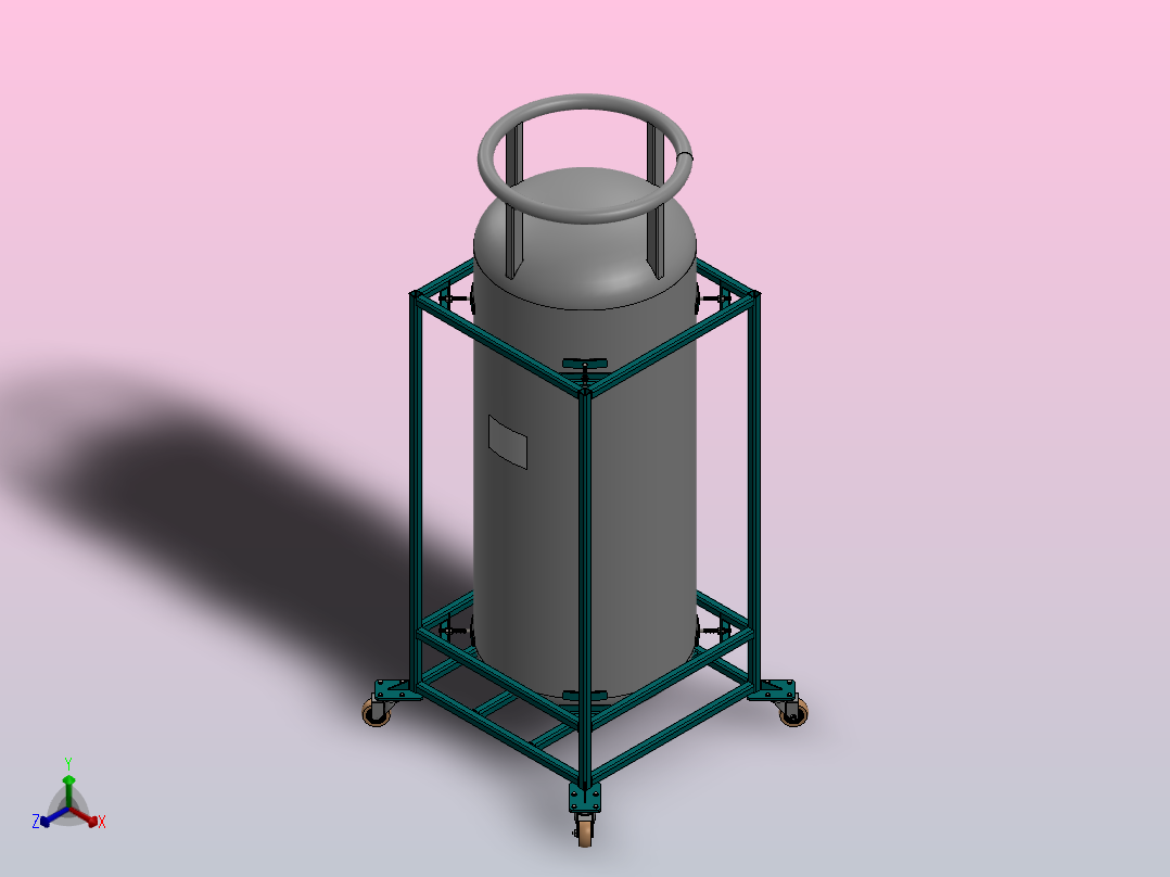 氩气罐正等轴测图