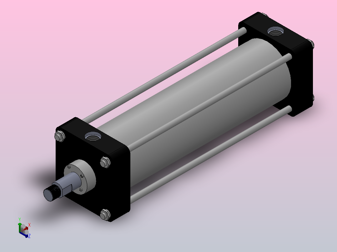 QGB系列标准气缸[QGA80X200]主视图