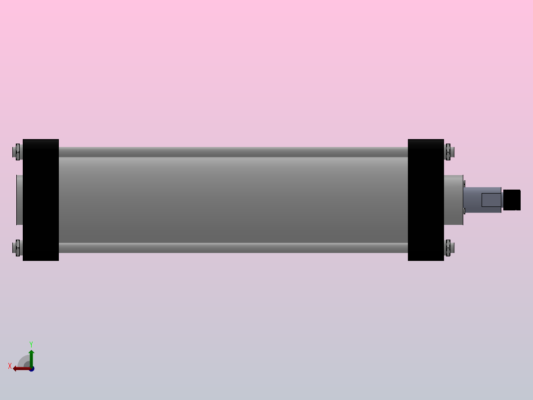 QGB系列标准气缸[QGA80X200]左视图