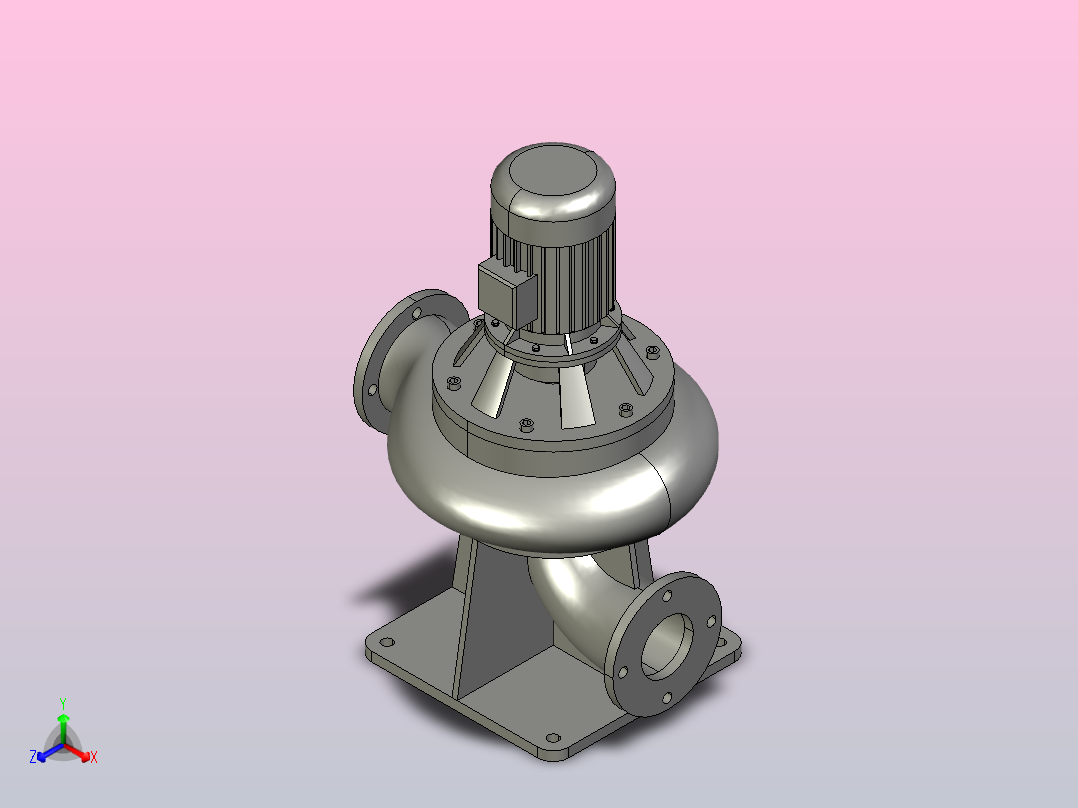 WL(I)型无堵塞立式排污泵-弯管[100WLⅠ80-10-4]正等轴测图