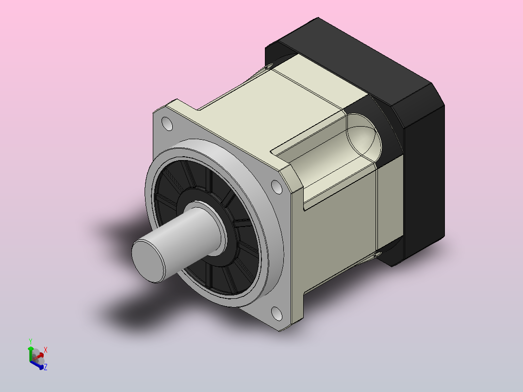 KAB090斜齿精密行星减速机[KAB090-L1／3]正等轴测图