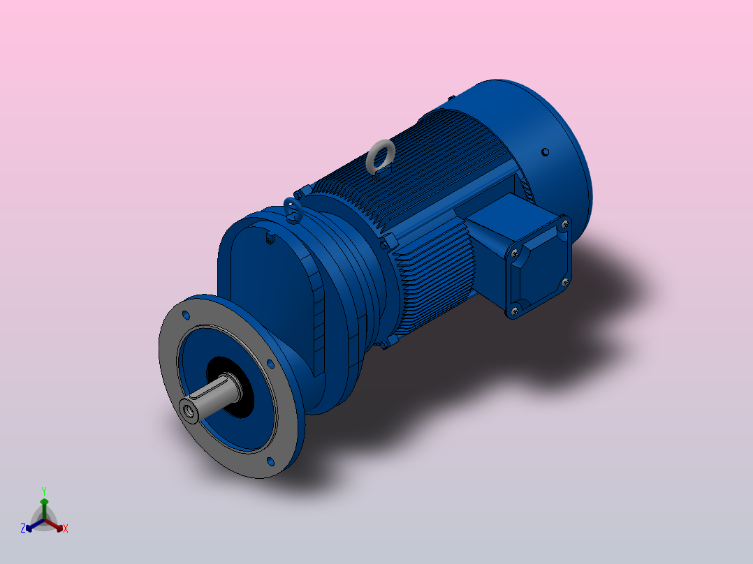 RXF97法兰轴伸式安装斜齿轮减速机RX97-Y15-4P-160L-M1-0°-Φ300正等轴测图