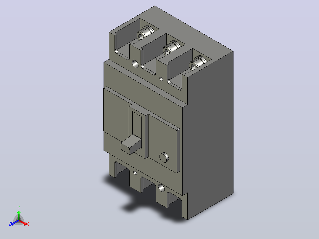 三菱断路器NV250-CV 3P 125A 100-440V 30MA CE正等轴测图
