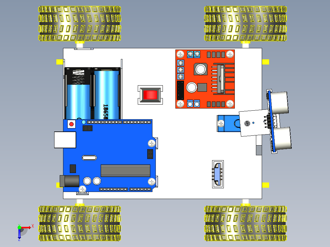 Arduino车载蓝牙俯视图