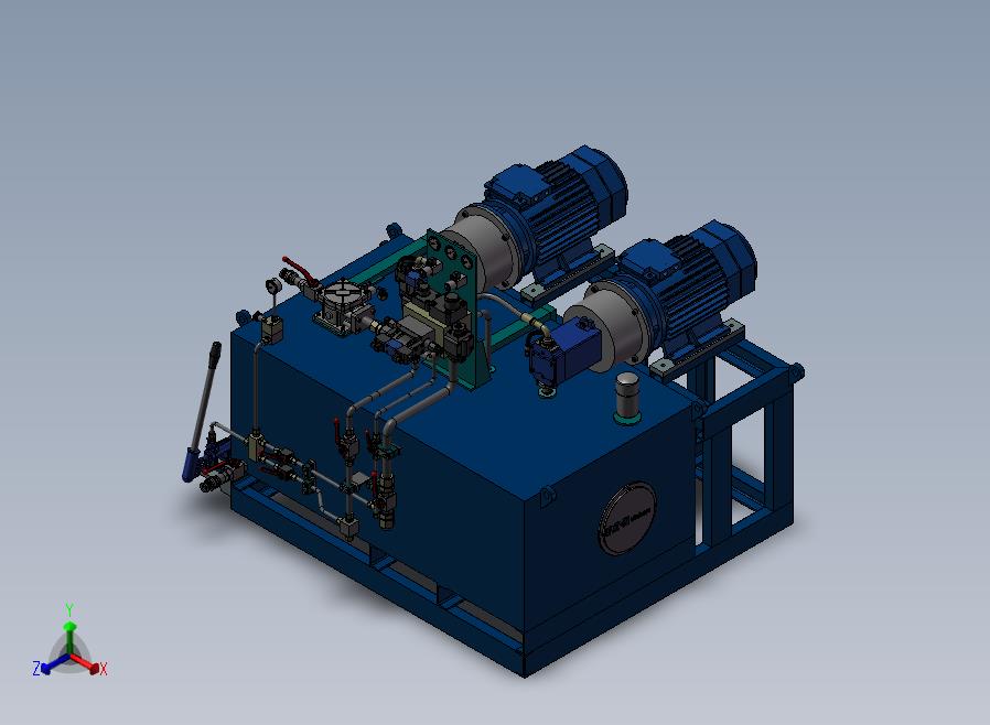 A38-液压动力单元（液压站）正等轴测图