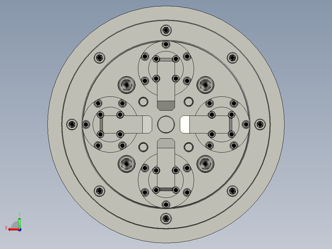 五轴铣床专用气动卡盘3D图纸 H893后视图