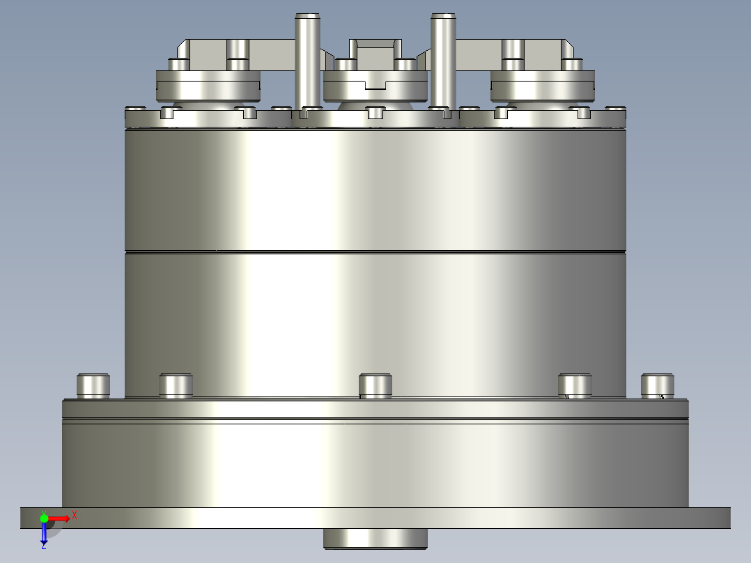 五轴铣床专用气动卡盘3D图纸 H893俯视图