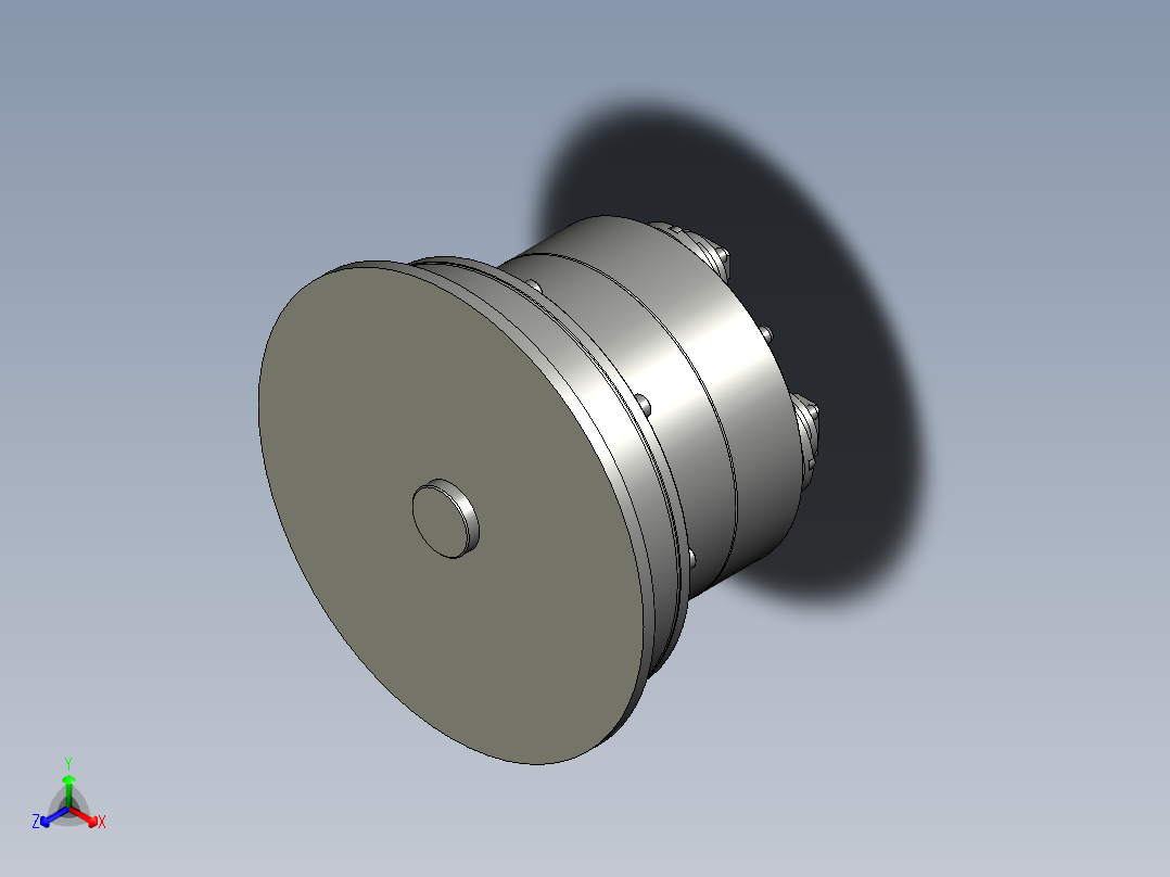 五轴铣床专用气动卡盘3D图纸 H893正等轴测图