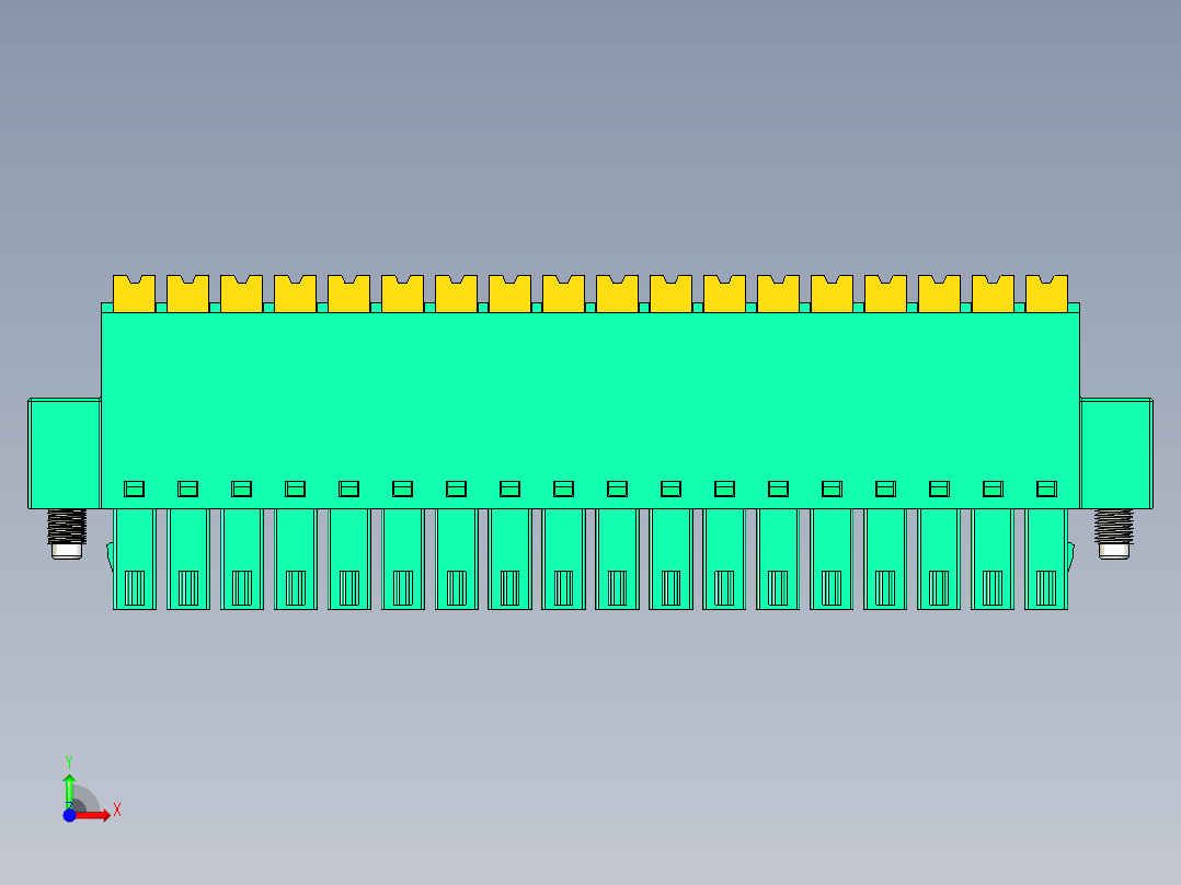 DEGSON 15EDG（公头） 3.5mm 螺钉锁紧，插拔式接线端子 FullPack-15EDGKNM-3.5-18P-14-00AH前视图