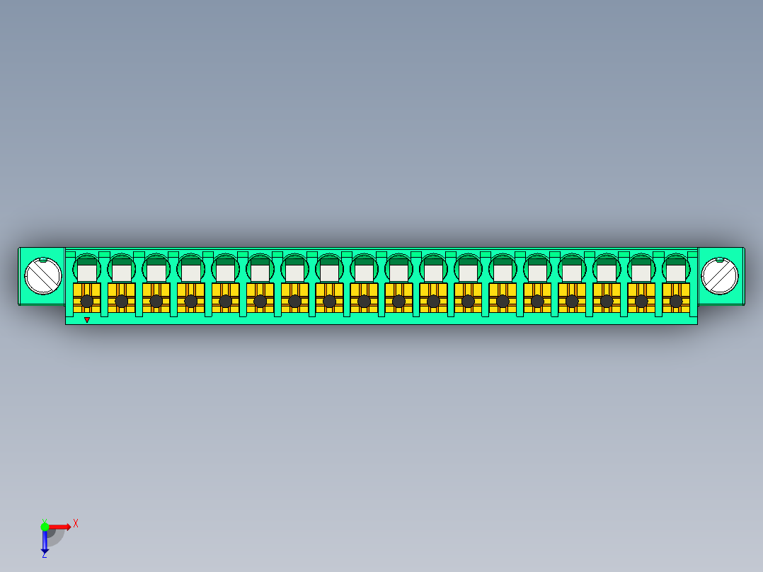 DEGSON 15EDG（公头） 3.5mm 螺钉锁紧，插拔式接线端子 FullPack-15EDGKNM-3.5-18P-14-00AH俯视图