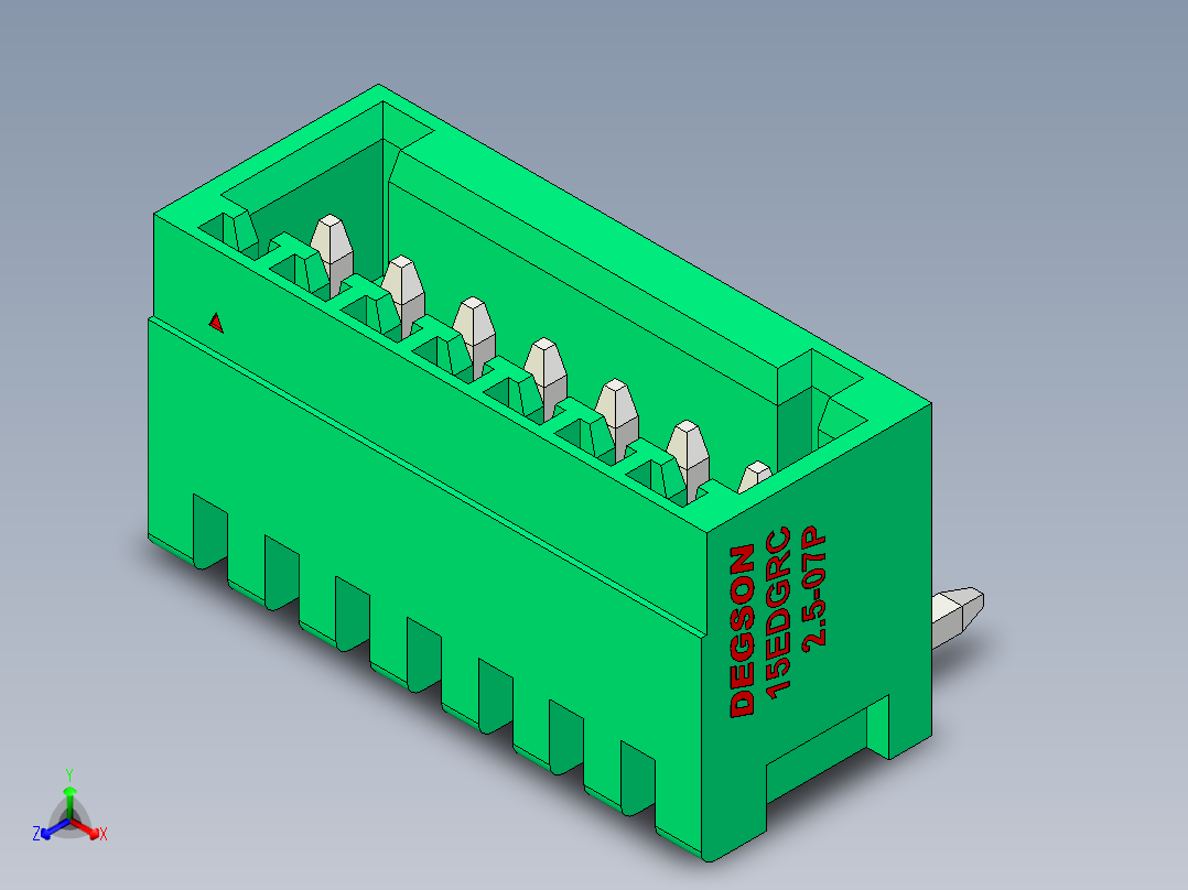 DEGSON 15EDG 系列 2.5mm 接线端子包-15EDGRC-2.5-07P-14-00AH主视图