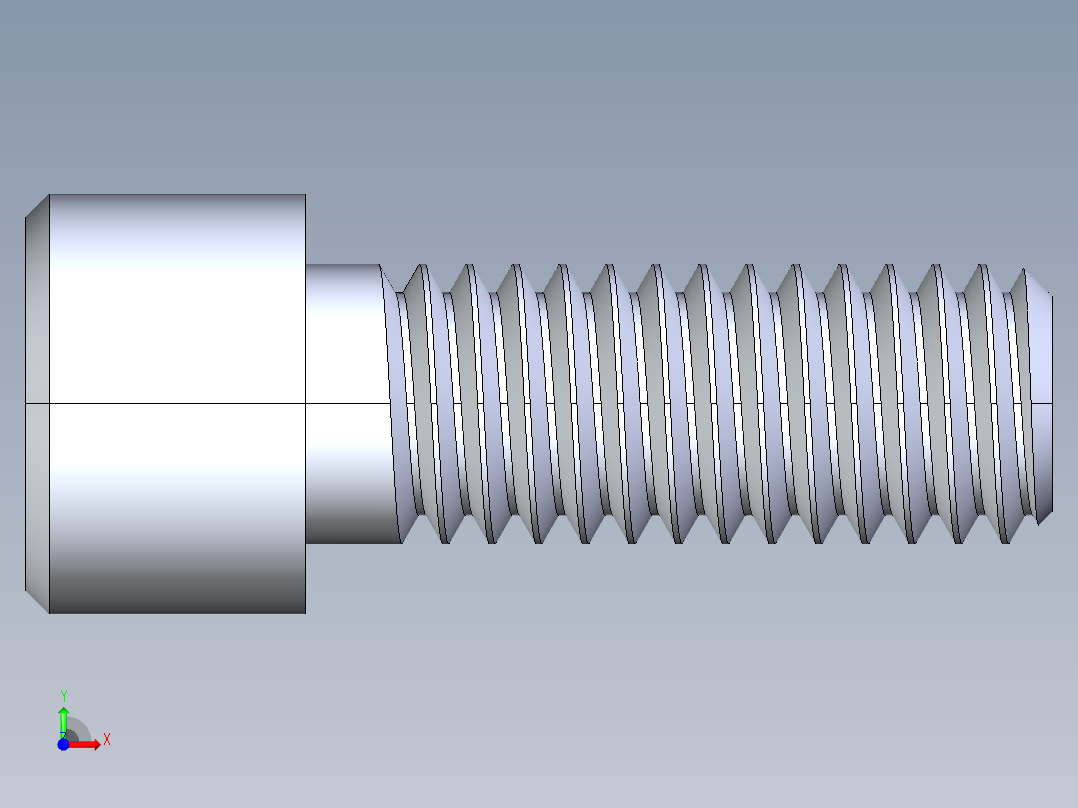 粗螺纹 SHCS 螺钉-SHCS 9.525.x16x1.STEP前视图