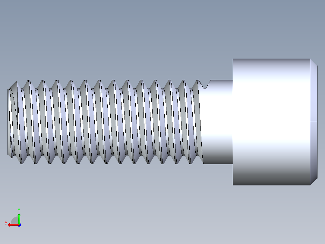 粗螺纹 SHCS 螺钉-SHCS 9.525.x16x1.STEP后视图