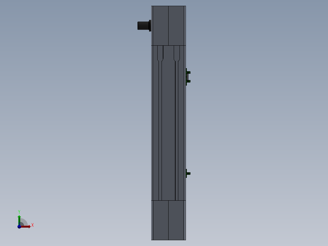 电动滑台模组MTG100右出轴模型前视图