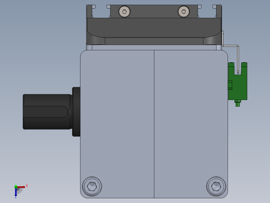 电动滑台模组MTG100右出轴模型俯视图