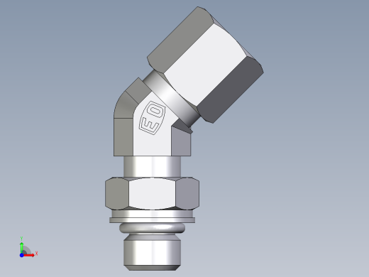 卡套式工业通用硬管接头EO_Adjustable_locknut_45_deg_elbow_VEE06ZSMORCF前视缩略图
