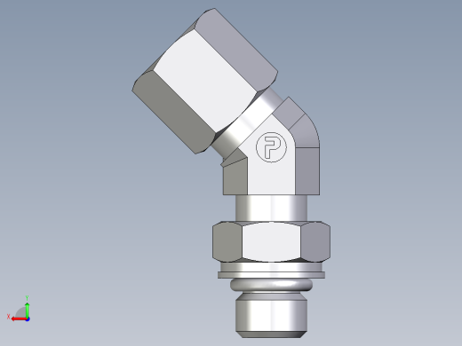 卡套式工业通用硬管接头EO_Adjustable_locknut_45_deg_elbow_VEE06ZSMORCF后视缩略图