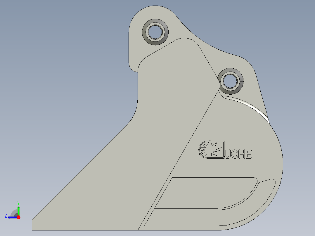 挖掘机斗右视图