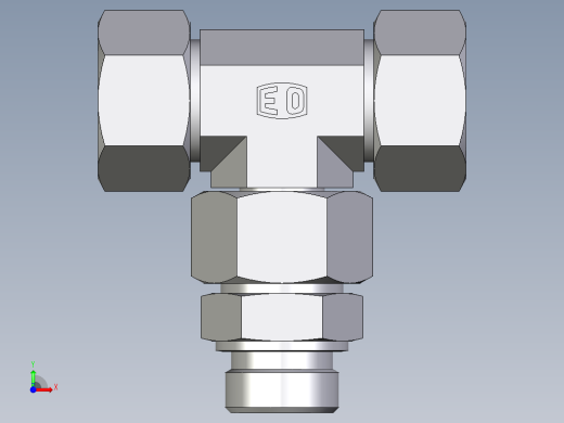 卡套式工业通用硬管接头EO_Assembled_adjustable_standpipe_branch_tee_EVT25SR71前视缩略图
