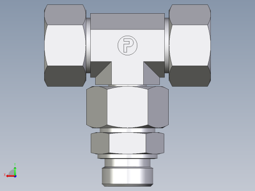 卡套式工业通用硬管接头EO_Assembled_adjustable_standpipe_branch_tee_EVT25SR71后视缩略图